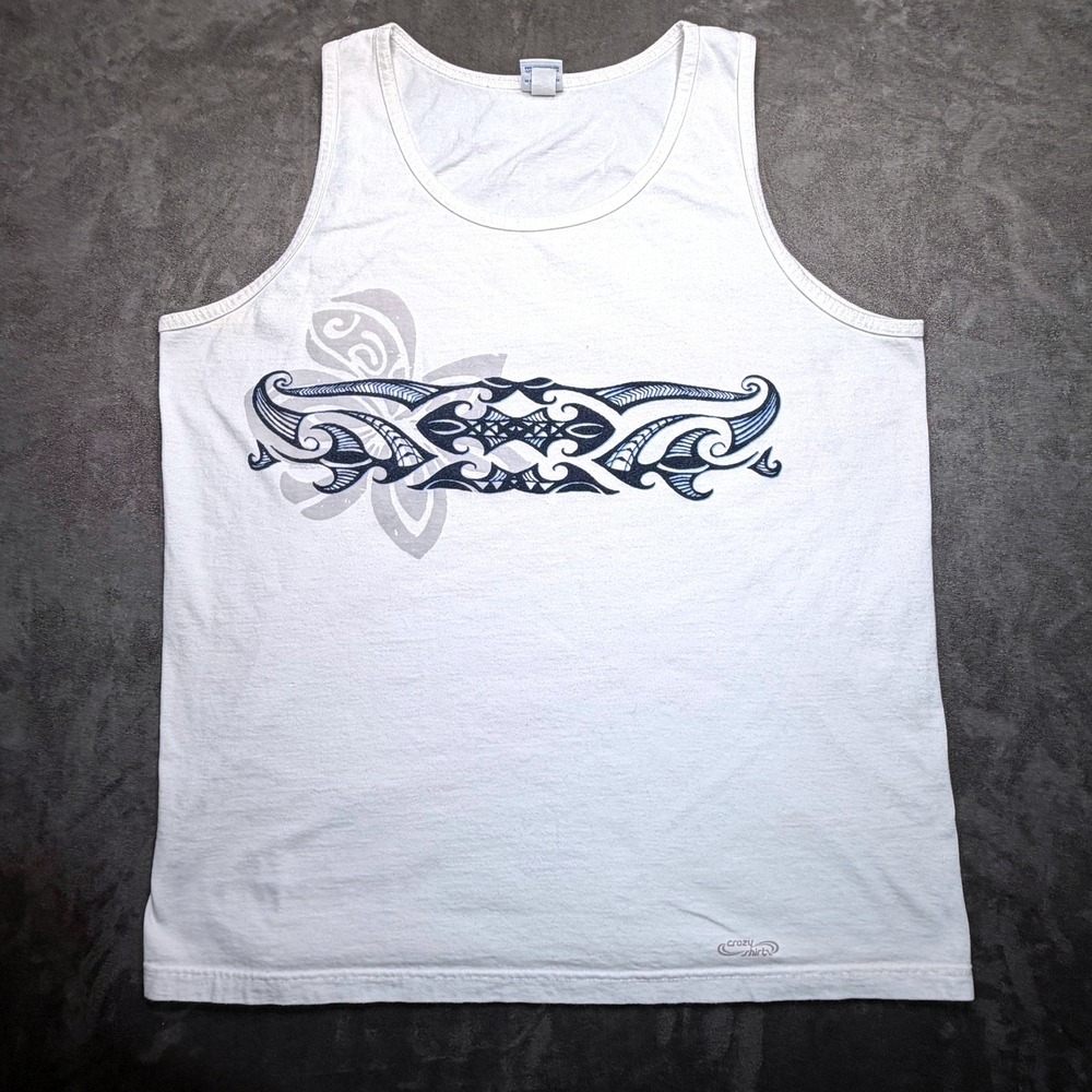 Vintage Crazy Shirts Hawaii Tank Top 90's Y2K Mens Large Hawaiian Tribal Surf